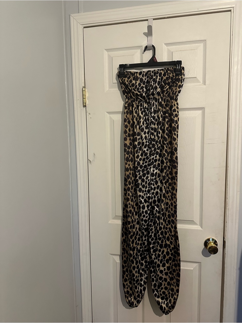 Leopard Print Strapless Maxi Skirt - Brown/Black